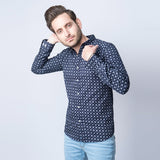 VYBE - Blue Small Cross Casual Shirt