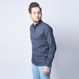 VYBE - Blue Small Cross Casual Shirt