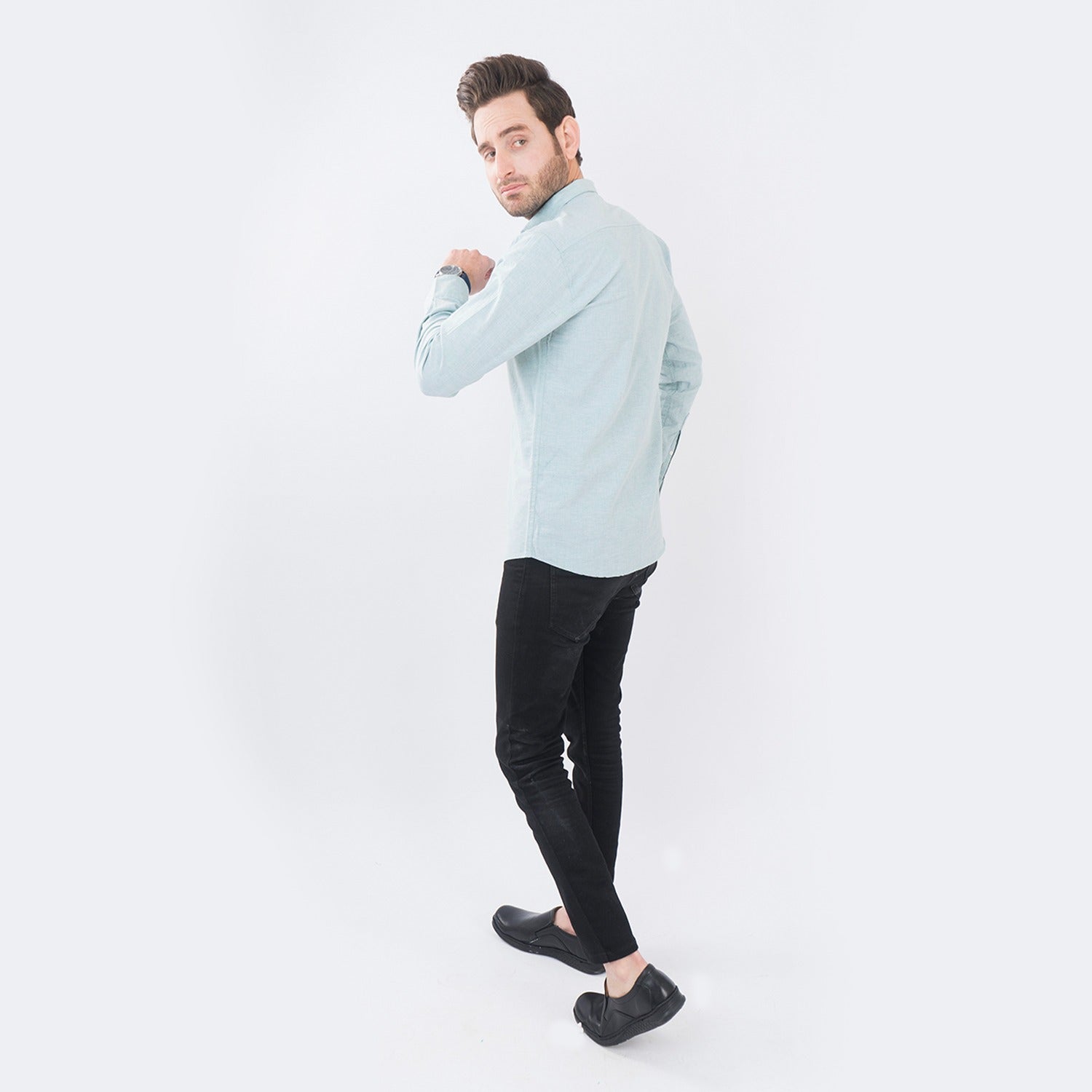 VYBE - Casual Solid Shirts- Blue
