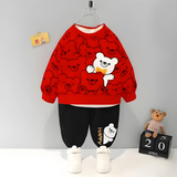 VYBE - Bears Printed Sweatshirt With Trouser For Kids Red