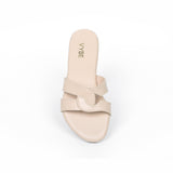 VYBE - Cross Strap Slide-Beige