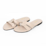 VYBE - Cross Strap Slide-Beige