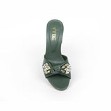 VYBE - Strap Heel With Pearl (Bottle Green)