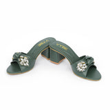 VYBE - Strap Heel With Pearl (Bottle Green)