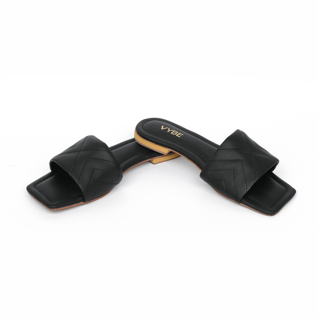VYBE - QUILTED SHOES- BLACK
