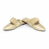 VYBE - Ruched Cut Out Flats- Golden