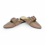 VYBE - Ruched Cut Out Flats- Khakhi