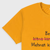 VYBE - Mehnat Karty Raho Crew Neck Tee-Mustard