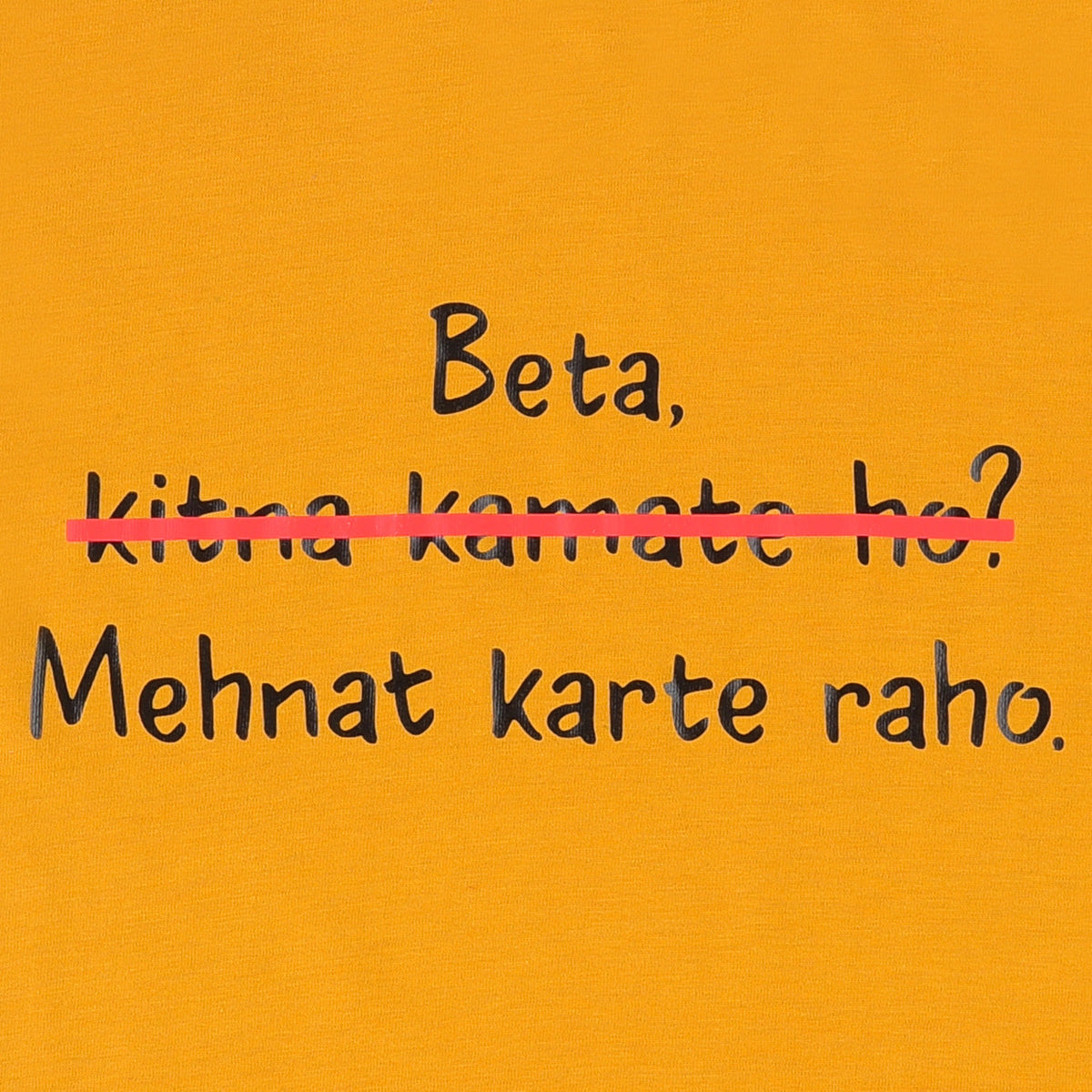 VYBE - Mehnat Karty Raho Crew Neck Tee-Mustard
