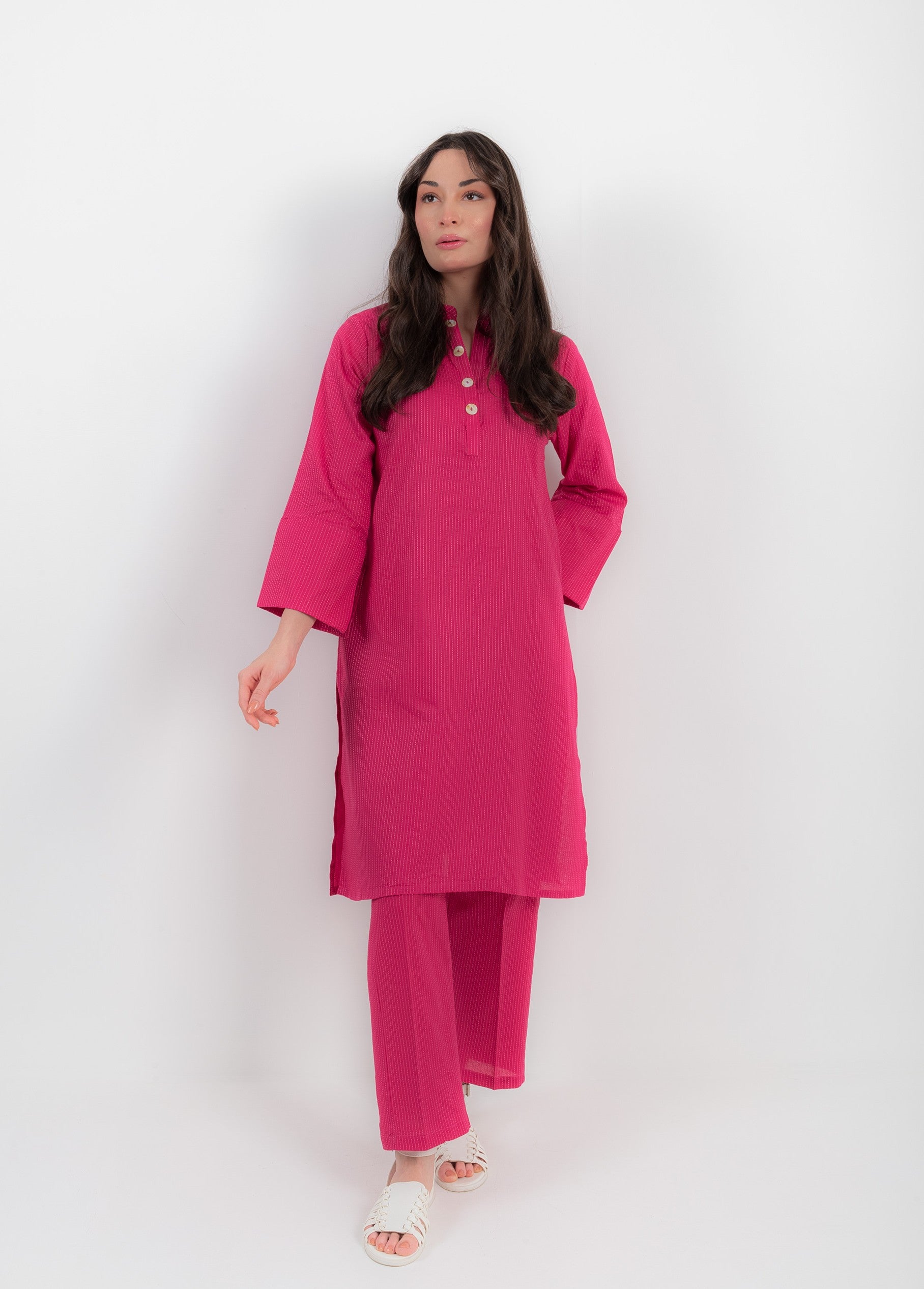 VYBE- Basic Co-Ord-Opal Fuchsia Pink