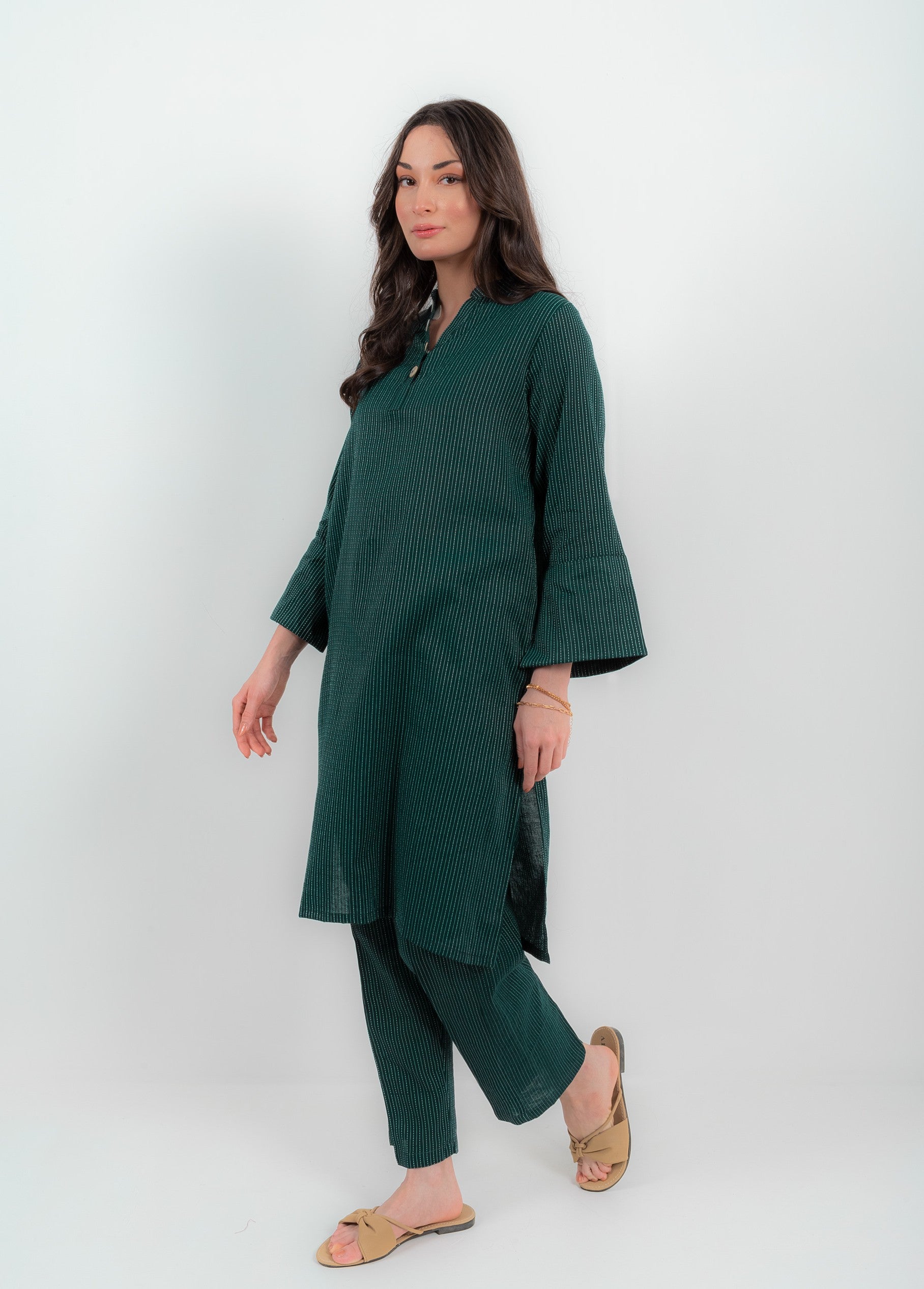 VYBE- Basic Co-Ord-Opal Dark Green