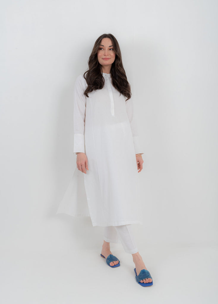 VYBE Basic Co-Ord-Ornate White