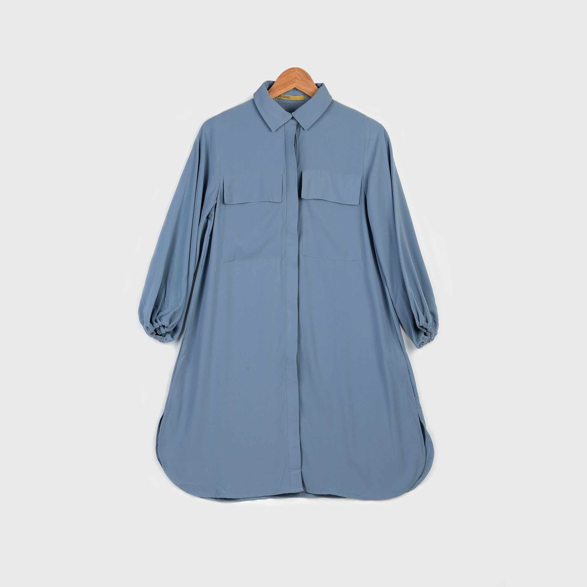 VYBE - Button Down Long Top With Pockets