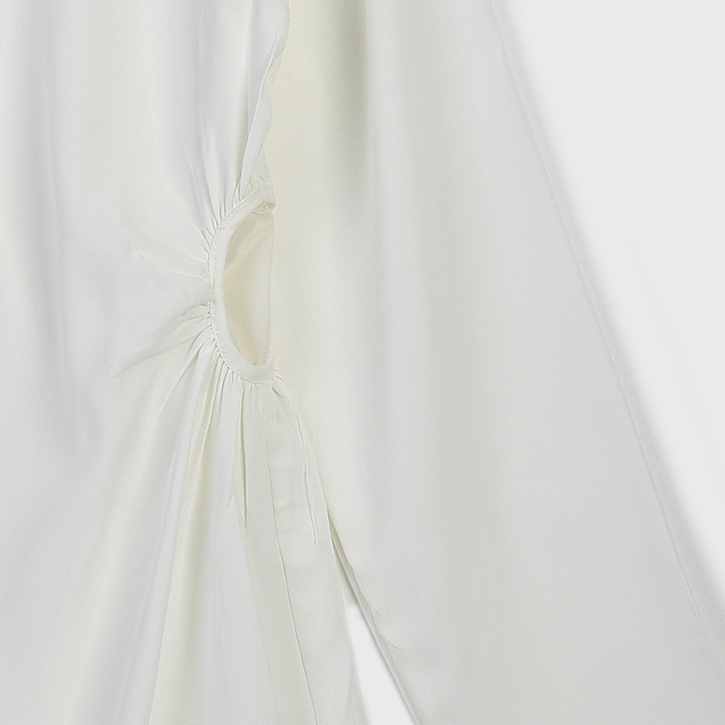 VYBE - Modest Button Down Top - White