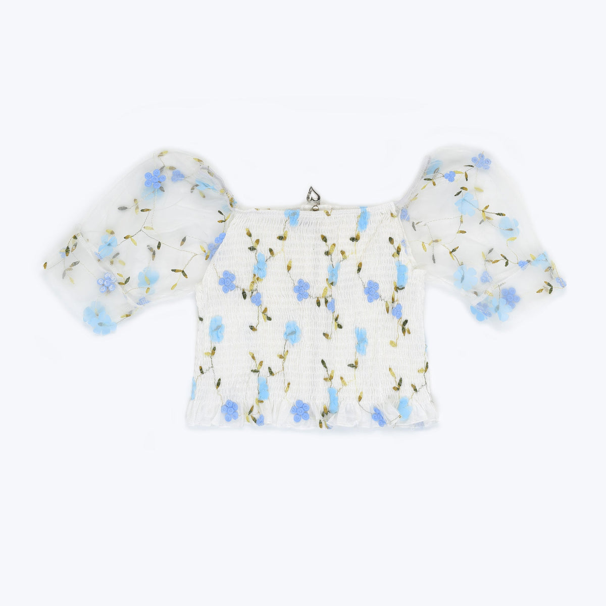 VYBE - Short Floral Top - Blue - Free Size