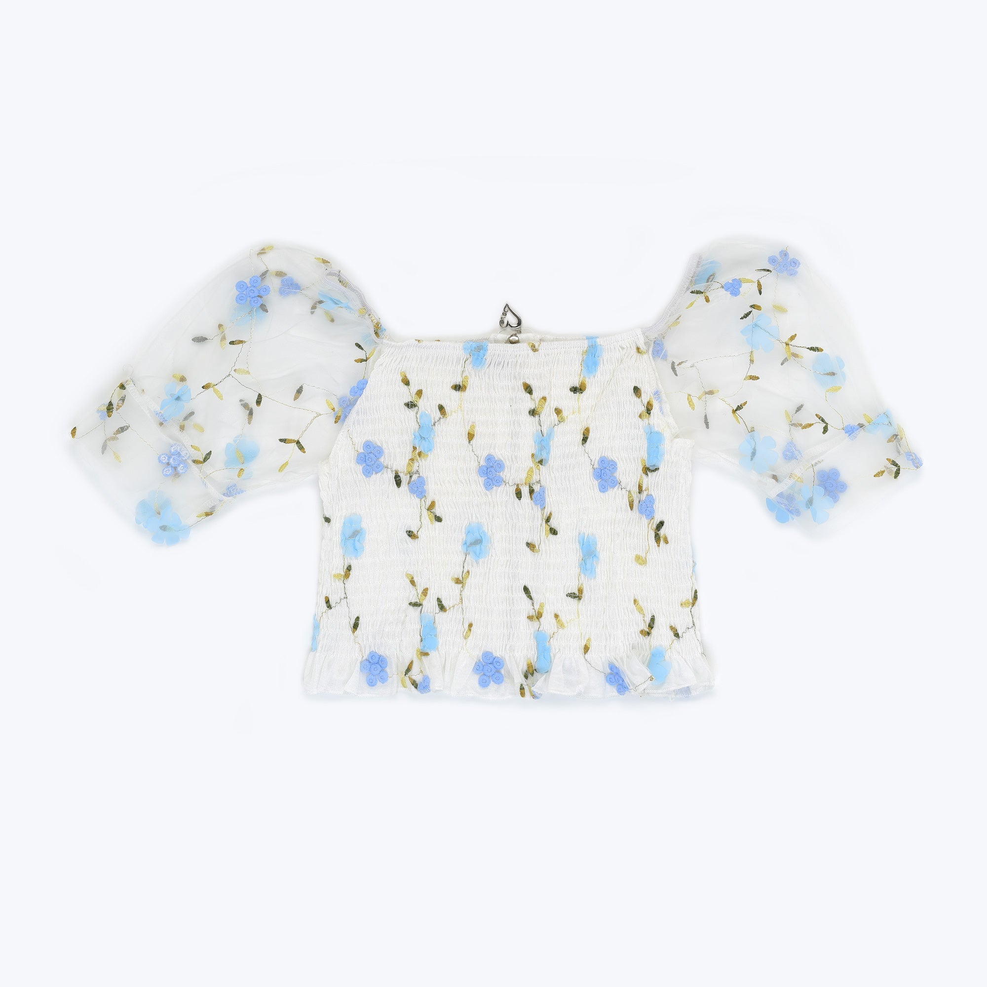 VYBE - Short Floral Top - Blue - Free Size