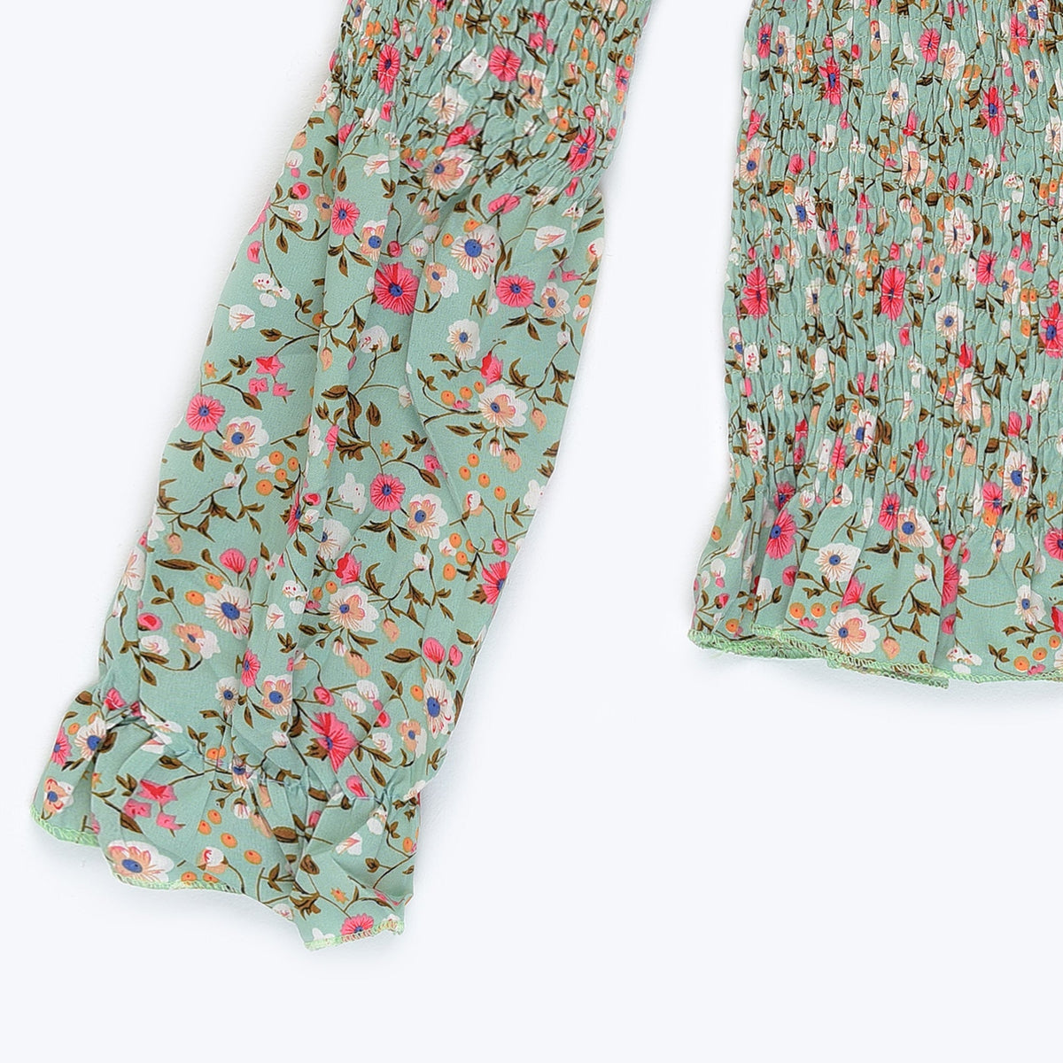 VYBE - Floral Top - Green - Free Size
