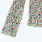 VYBE - Floral Top - Green - Free Size