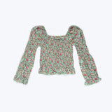 VYBE - Floral Top - Green - Free Size