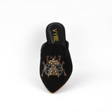 VYBE - Embroided Mules- Black