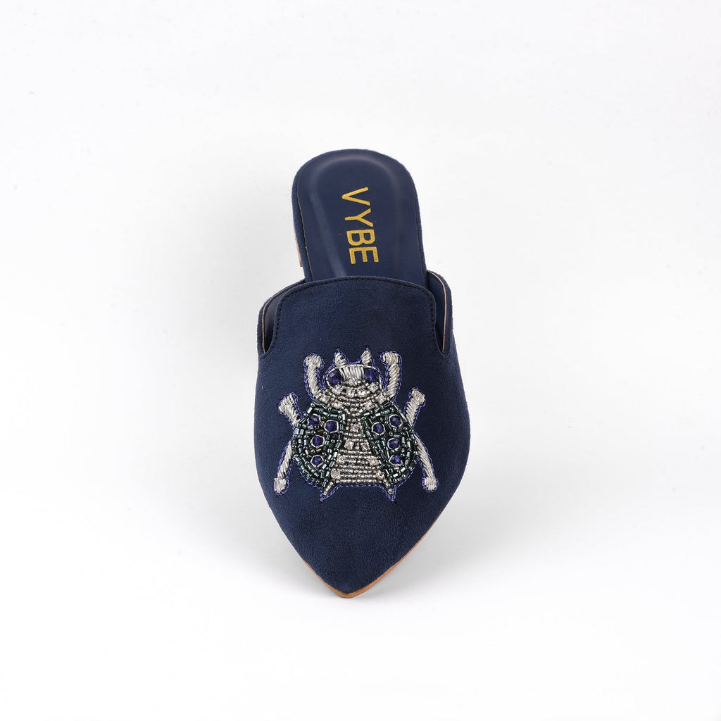 VYBE - Embroided Mules- Blue