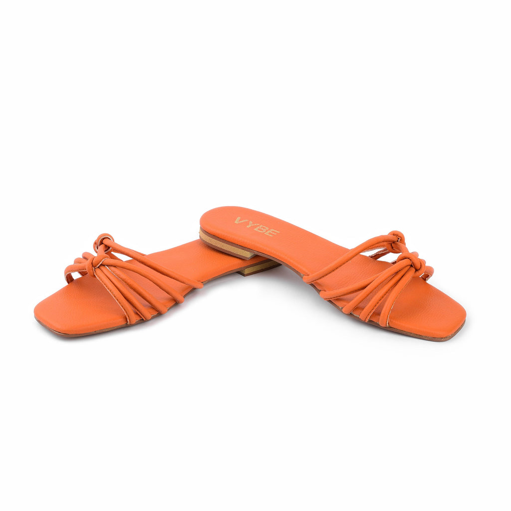 VYBE - STRAPPY FLATS - ORANGE