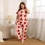 VYBE -  Pink Heart Printed PJ Suit