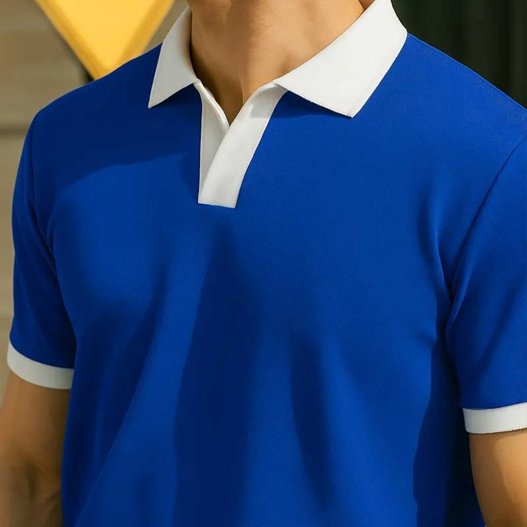 Vybe - V NECK - Polo Shirt - Blue