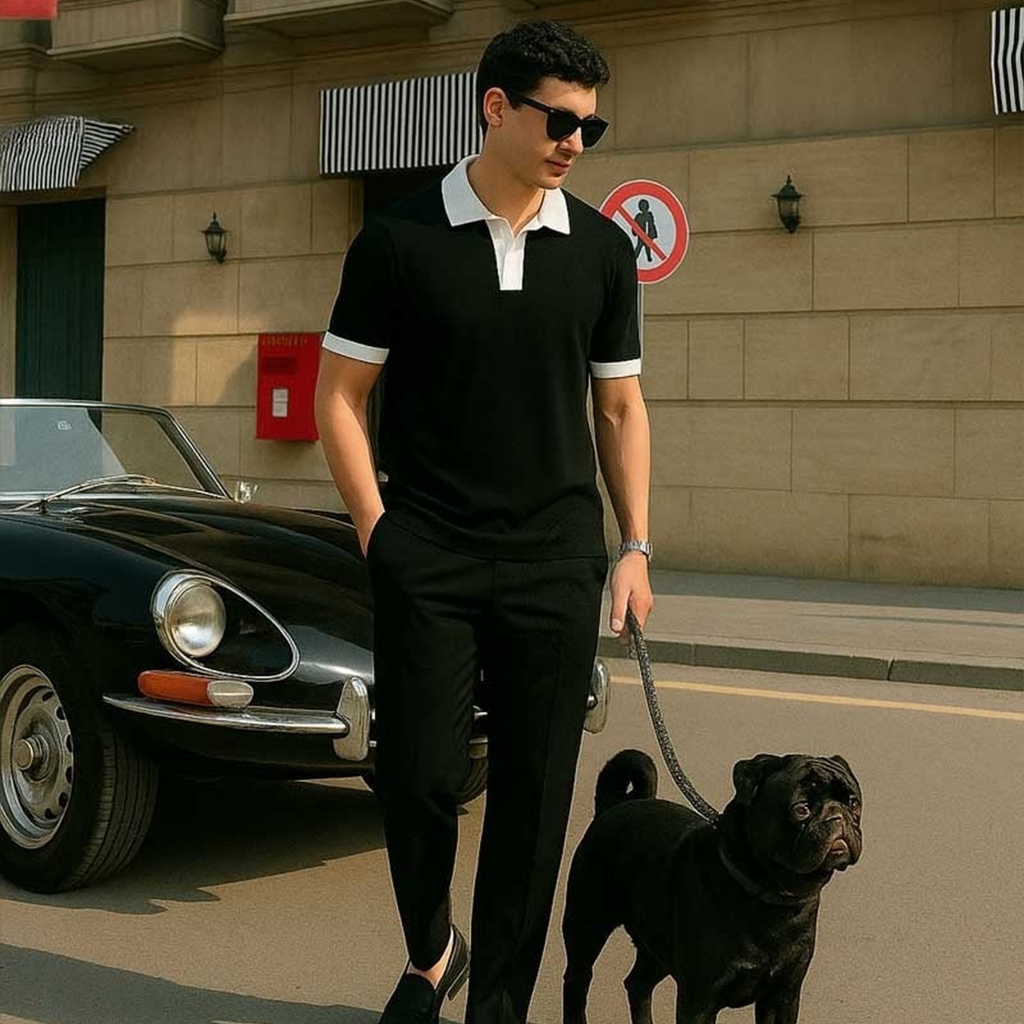 Vybe - V NECK - Polo Shirt - Black