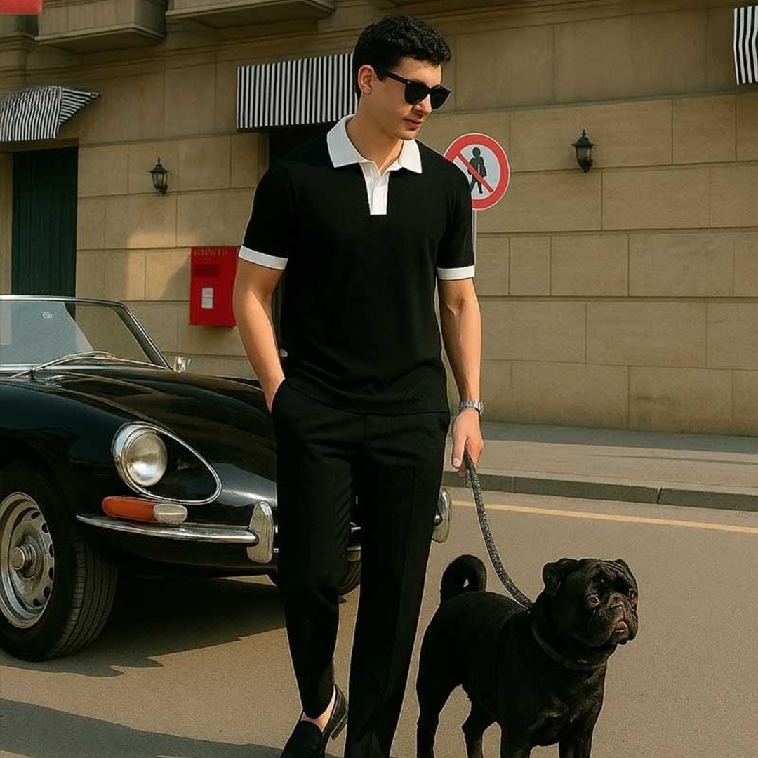 Vybe - V NECK - Polo Shirt - Black