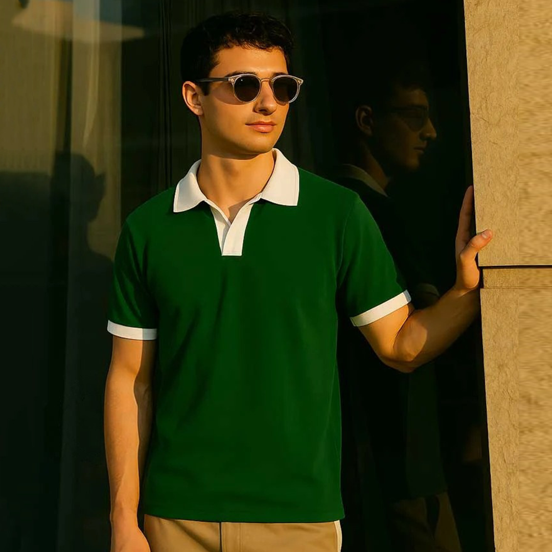 Vybe - V NECK - Polo Shirt - Green