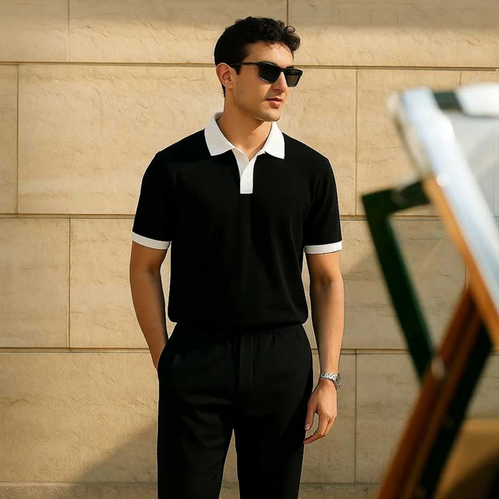 Vybe - V NECK - Polo Shirt - Black