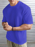 VYBE - Oversized Waffle Knit Tee For Men - Blue