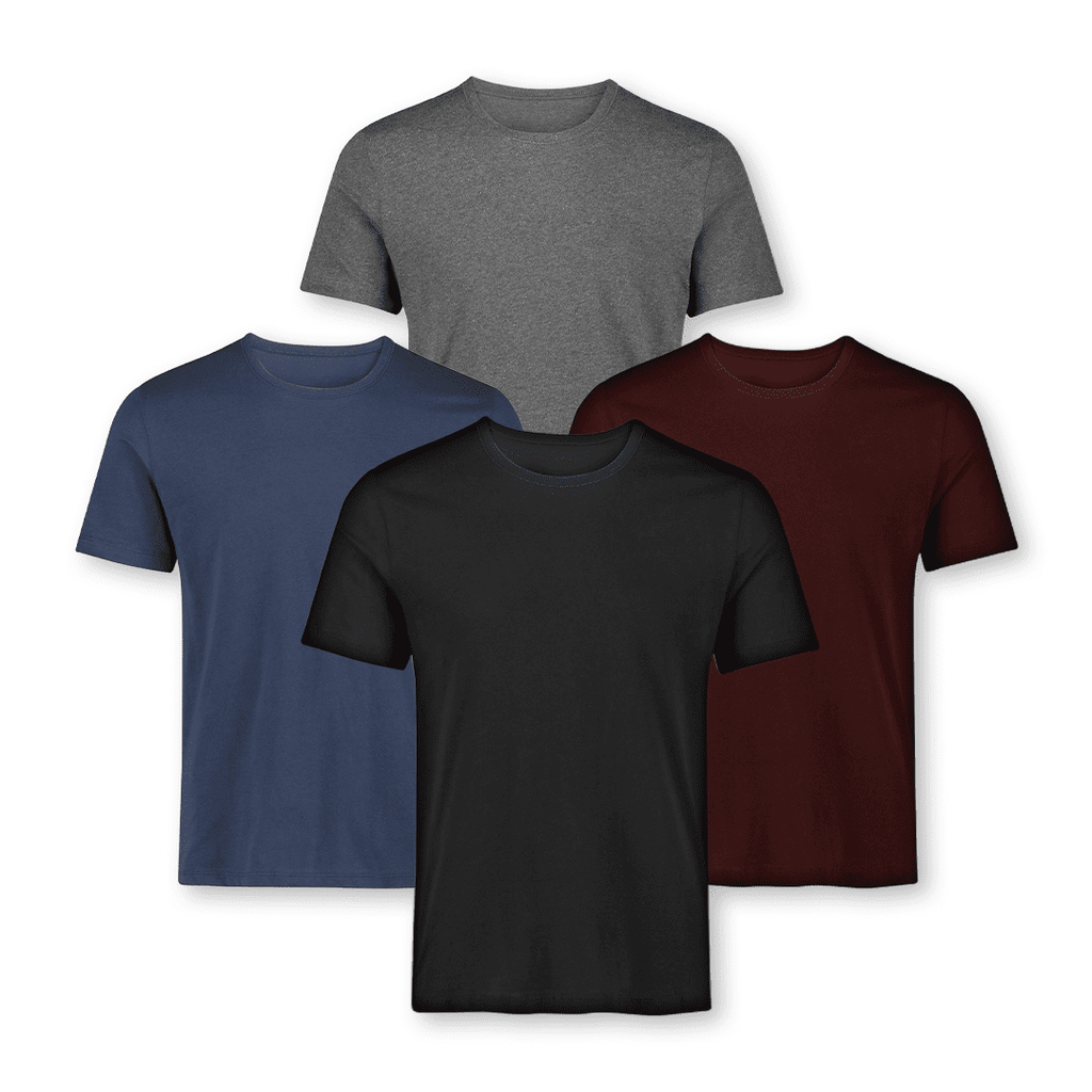 VYBE- Pack of 4 T-shirts  (Black, Charcoal, Navy, Maroon)