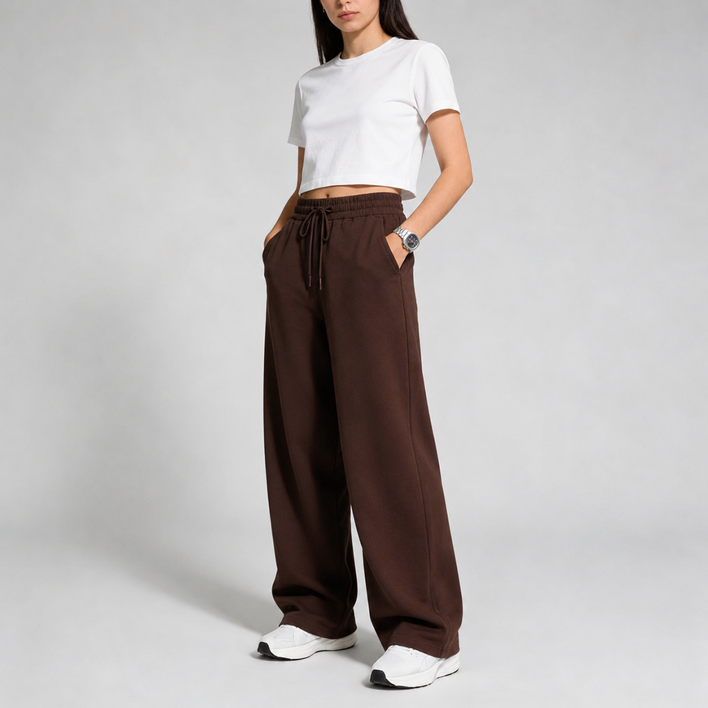 Vybe - Wide Pull-On Trouser | Mocha Brown