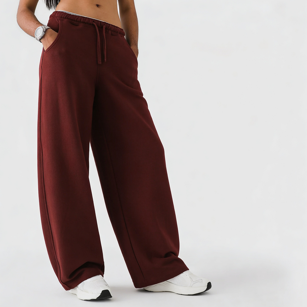 Vybe - Wide Pull-On Trouser | Burgundy