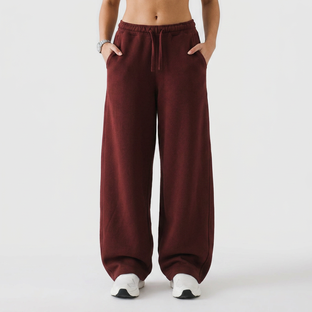 Vybe - Wide Pull-On Trouser | Burgundy