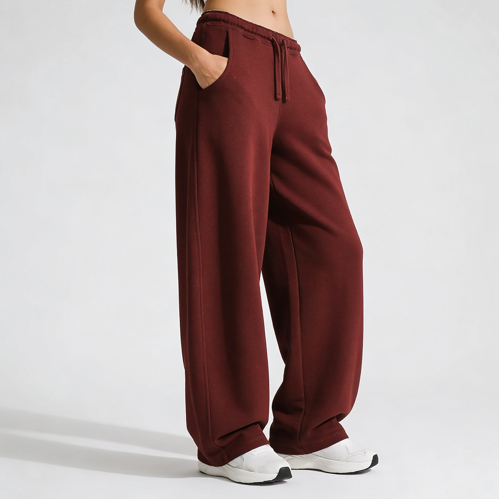 Vybe - Wide Pull-On Trouser | Burgundy