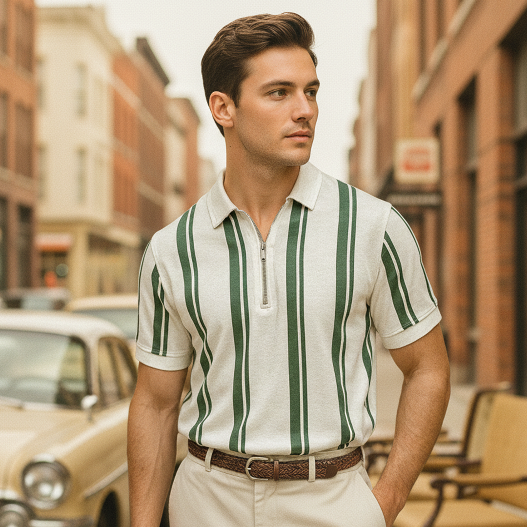 Vybe - Quarter Zipper Polo - White