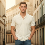 Vybe - Cuban Collar Polo - White