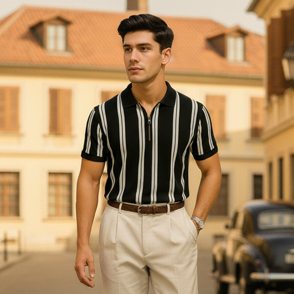 Vybe - Quarter Zipper Polo - Black