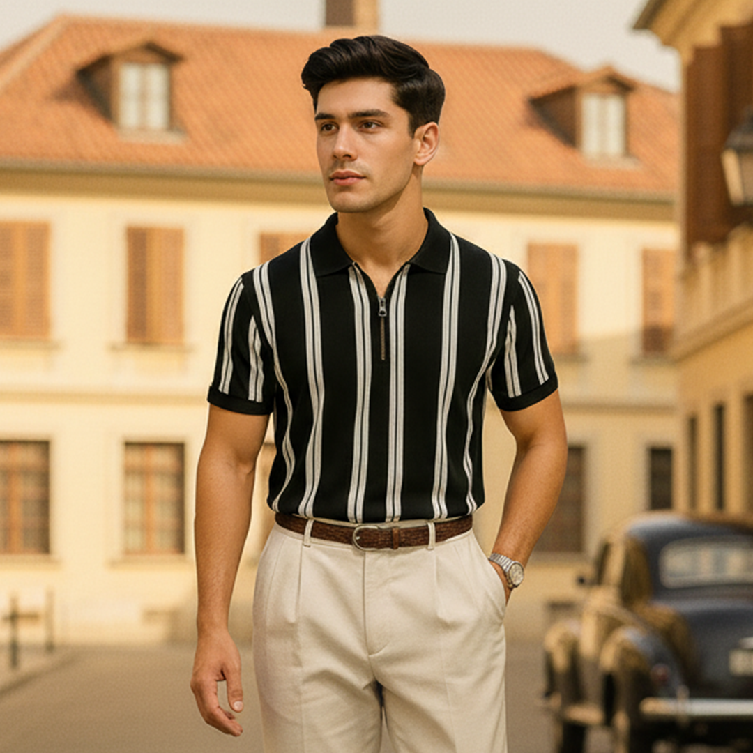 Vybe - Quarter Zipper Polo - Black