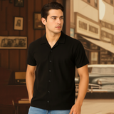 Vybe - Cuban Collar Polo - Black