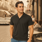 Vybe - Cuban Collar Polo - Charcoal