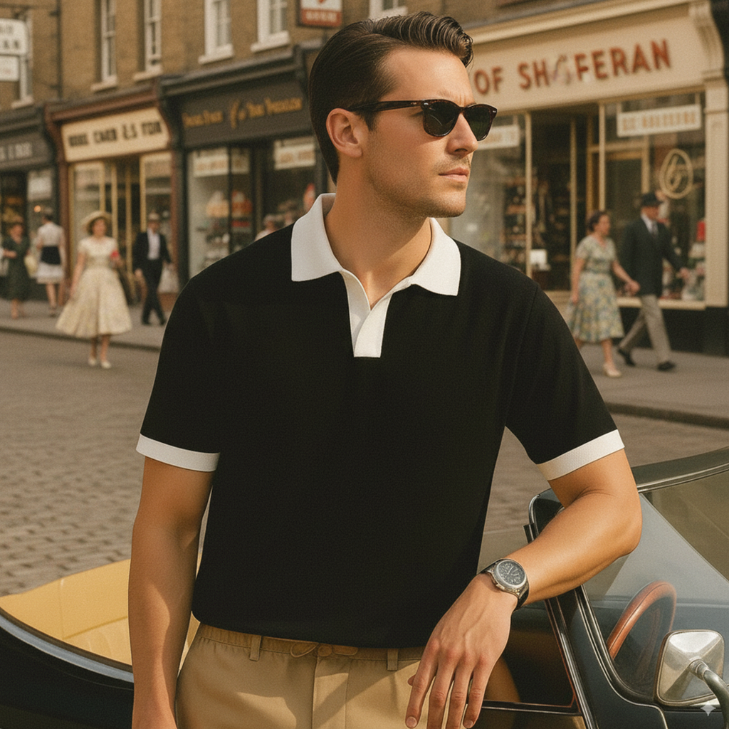 Vybe - V NECK - Polo Shirt - Black