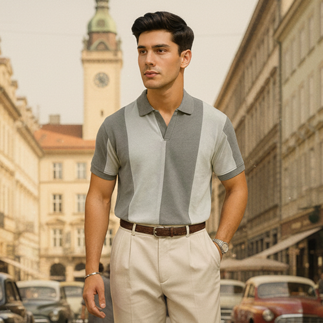 Vybe - Vintage Johnny Collar Polo - Grey