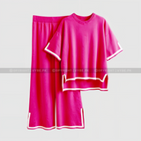 VYBE -  Flexxi Soft Cotton Co ord Set - Pink