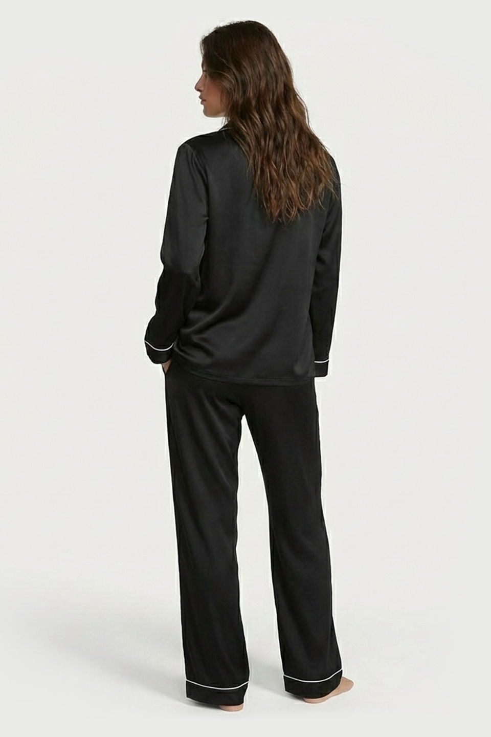Vybe - Premium Silk Pajama Suit - Black