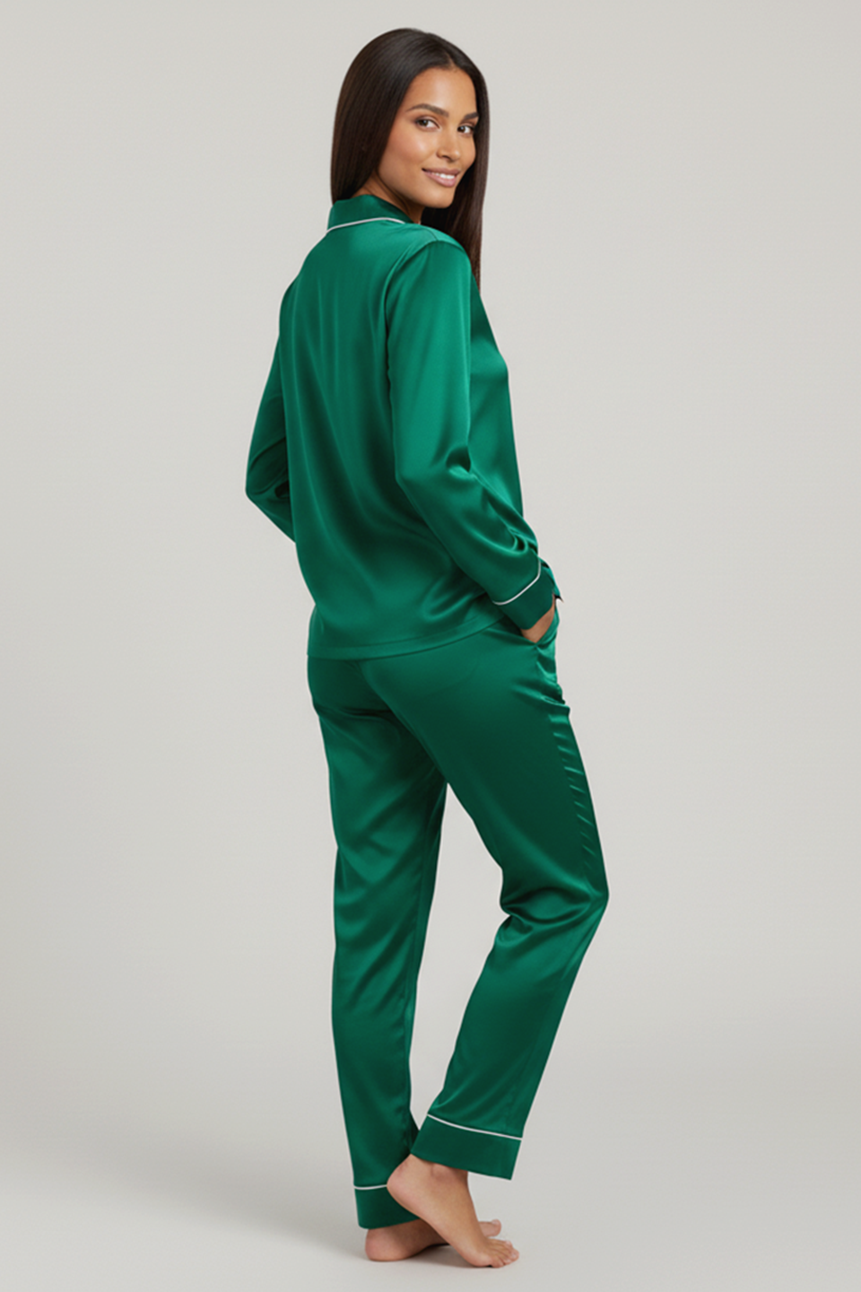 Vybe - Premium Silk Pajama Suit - Green