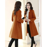 VYBE - Women Lapel Casual Coat - Brown